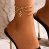 Wholesale Jewelry Gothic Sexy Beach Starfish Heart Shape Snake Alloy Layered Anklet