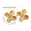 1 Pair Retro Geometric Flower Inlay 304 Stainless Steel Artificial Pearls 18K Gold Plated Drop Earrings Ear Studs