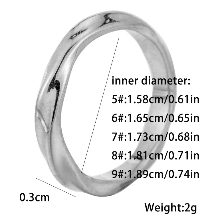 Wholesale Jewelry Elegant Geometric 316 Stainless Steel  18K Gold Plated Shiny Metallic Polishing Rings