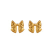 Wholesale Jewelry Classical Retro Flower Bow Knot 304 Stainless Steel 18K Gold Plated Plating Jewelry Set