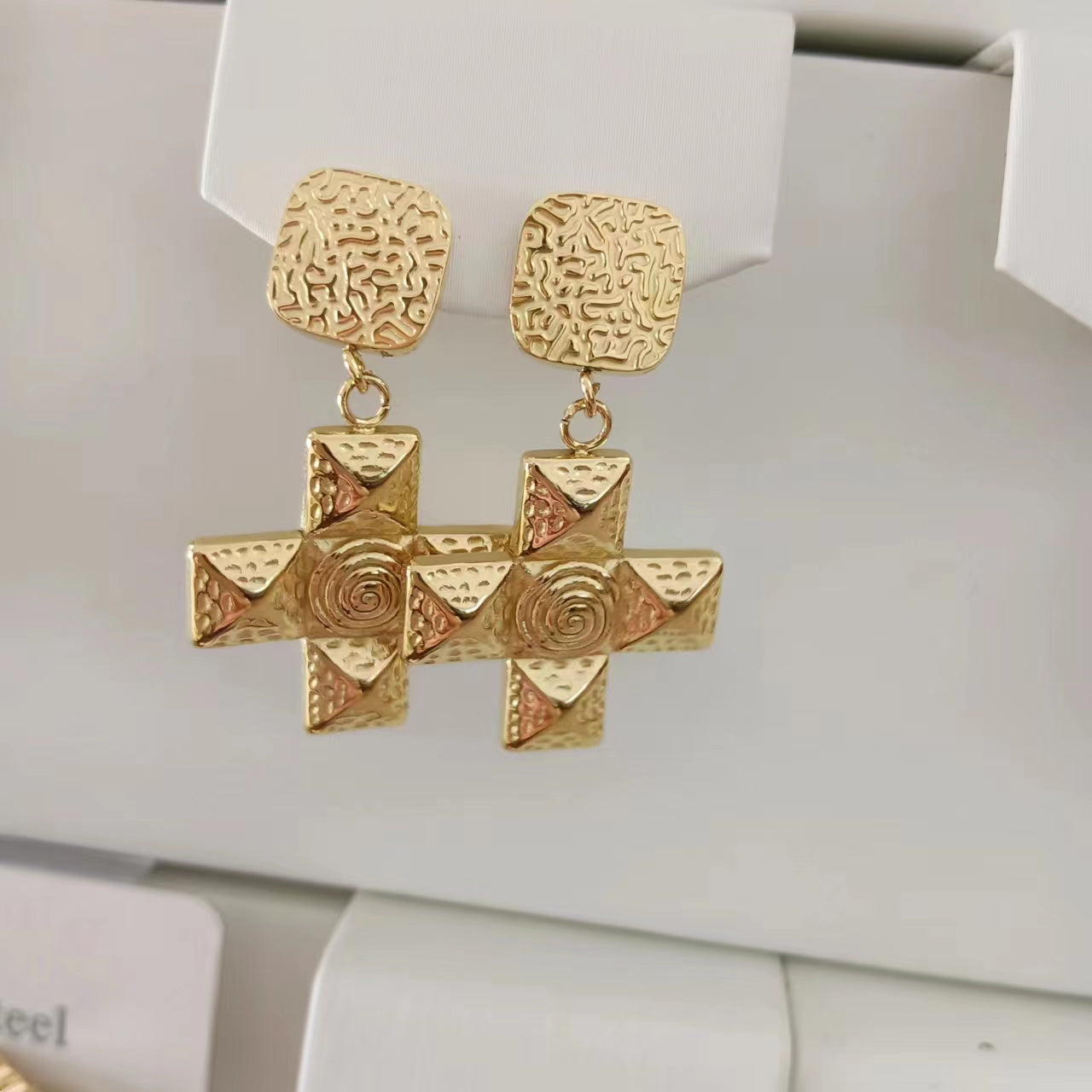 Wholesale Jewelry Casual Simple Style Cross 304 Stainless Steel 18K Gold Plated Polishing Plating Jewelry Set