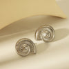 1 Pair Casual Vintage Style Spiral Plating Inlay 304 Stainless Steel Artificial Pearls Zircon 18K Gold Plated Ear Studs