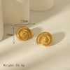 1 Pair Casual Vintage Style Spiral Plating Inlay 304 Stainless Steel Artificial Pearls Zircon 18K Gold Plated Ear Studs