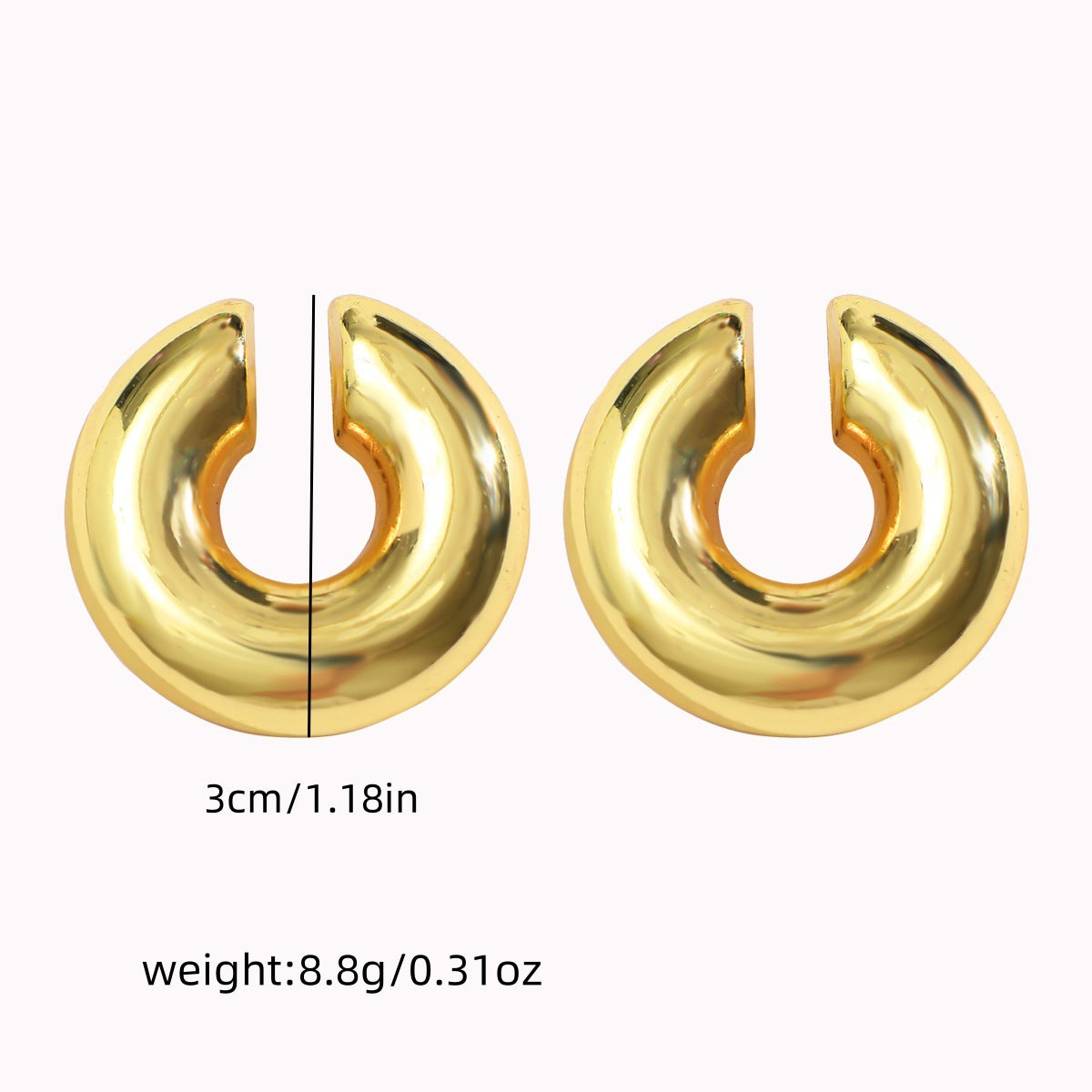 1 Pair Cute C Shape Alloy Ear Cuffs