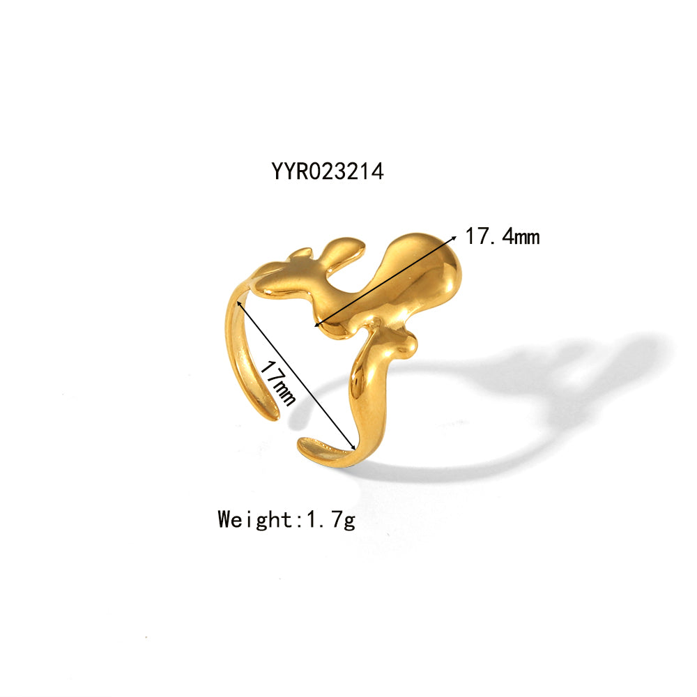 Wholesale Jewelry Simple Style Irregular Solid Color Bow Knot 304 Stainless Steel 18K Gold Plated Open Rings