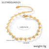 Wholesale Jewelry Casual Simple Style Heart Shape 304 Stainless Steel 18K Gold Plated Plating Hollow Out Carving Anklet