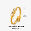 Wholesale Jewelry Simple Style Classic Style Round Eye 304 Stainless Steel Rhinestones 18K Gold Plated Plating Inlay Rings