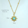 Simple Style Classic Style Color Block Natural Stone Titanium Steel Turquoise Pendant Necklace In Bulk