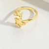 Copper 14K Gold Plated Vintage Style Simple Style Commute Pentagram Heart Shape Flower Open Rings