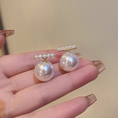 1 Pair IG Style Simple Style U Shape Geometric Flower Inlay Imitation Pearl Artificial Pearls Rhinestones Drop Earrings Ear Studs