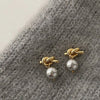 1 Pair IG Style Simple Style U Shape Geometric Flower Inlay Imitation Pearl Artificial Pearls Rhinestones Drop Earrings Ear Studs