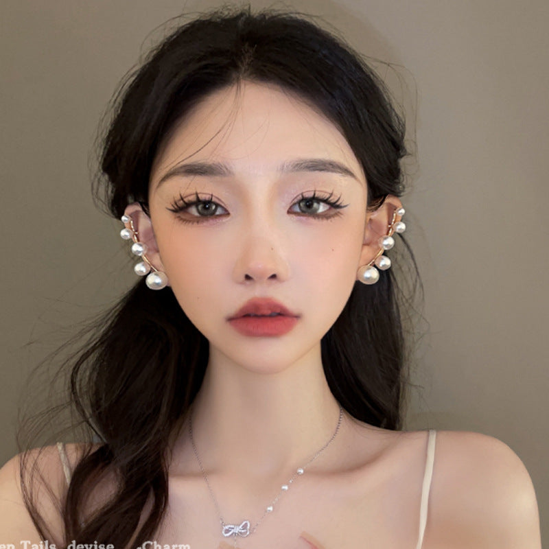 1 Pair IG Style Simple Style U Shape Geometric Flower Inlay Imitation Pearl Artificial Pearls Rhinestones Drop Earrings Ear Studs