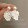 1 Pair IG Style Sweet Flower Bow Knot Inlay Alloy Artificial Pearls Rhinestones Ear Studs