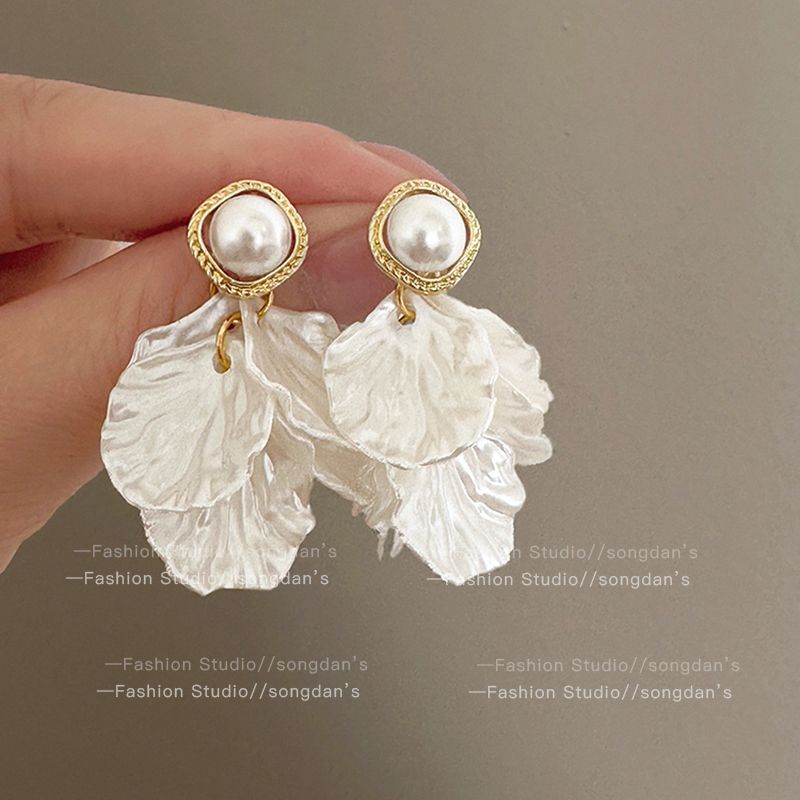 1 Pair IG Style Sweet Flower Bow Knot Inlay Alloy Artificial Pearls Rhinestones Ear Studs