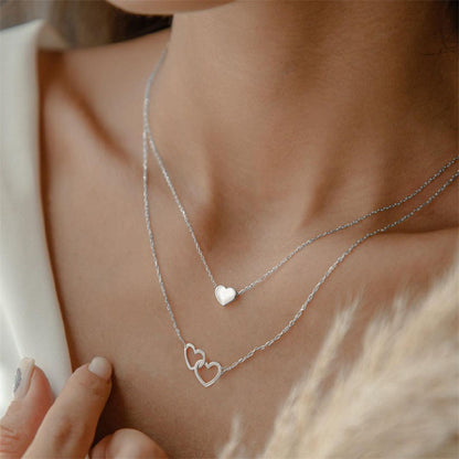 Simple Style Star Moon Heart Shape Crystal Rhinestones Alloy Wholesale Layered Necklaces Necklace