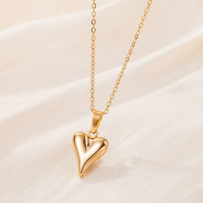 Simple Style Heart Shape Titanium Steel Wholesale Pendant Necklace