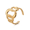 Wholesale Jewelry Simple Style Classic Style Asymmetrical 304 Stainless Steel 14K Gold Plated Plating Hollow Out Rings