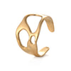 Wholesale Jewelry Simple Style Classic Style Asymmetrical 304 Stainless Steel 14K Gold Plated Plating Hollow Out Rings