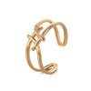 Wholesale Jewelry Simple Style Classic Style Asymmetrical 304 Stainless Steel 14K Gold Plated Plating Hollow Out Rings