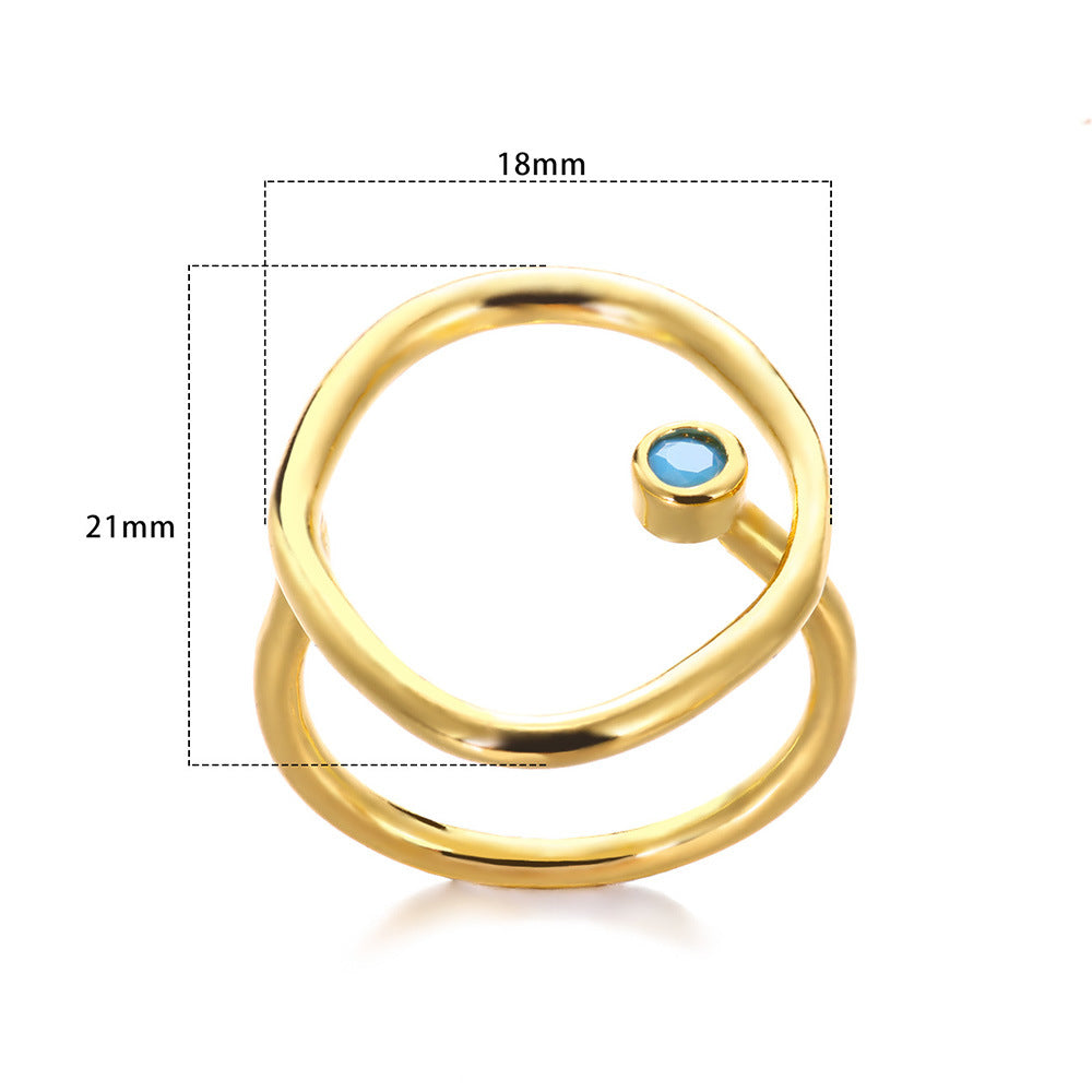 Wholesale Jewelry Simple Style Classic Style Solid Color 304 Stainless Steel Gold Plated Plating Rings