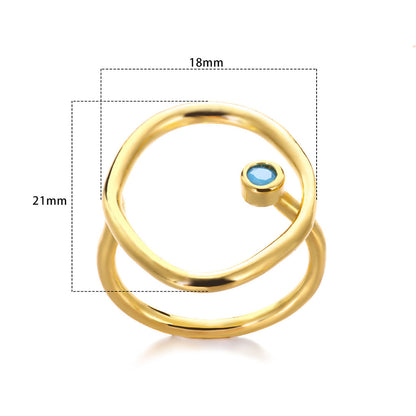 Wholesale Jewelry Simple Style Classic Style Solid Color 304 Stainless Steel Gold Plated Plating Rings