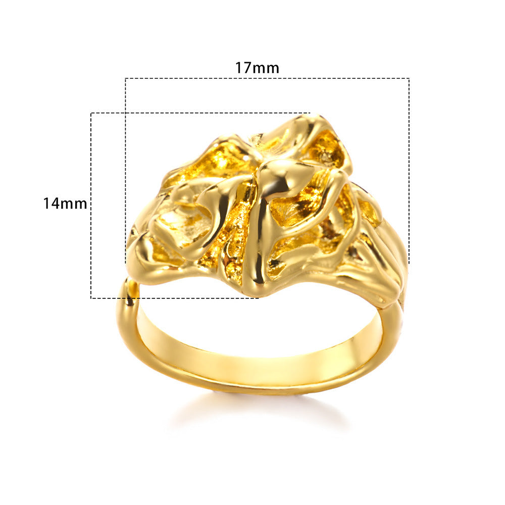 Wholesale Jewelry Simple Style Classic Style Solid Color 304 Stainless Steel Gold Plated Plating Rings