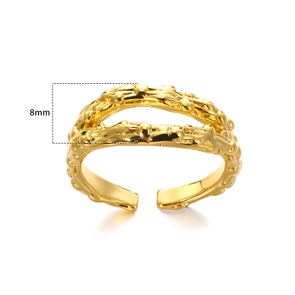 Wholesale Jewelry Simple Style Classic Style Solid Color 304 Stainless Steel Gold Plated Plating Rings