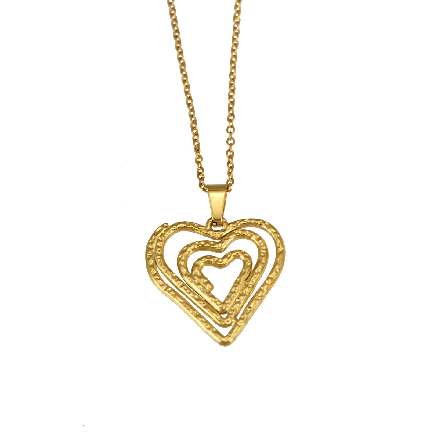 Wholesale Jewelry Simple Style Water Droplets Heart Shape 304 Stainless Steel 18K Gold Plated Pendant Necklace