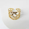 Wholesale Jewelry Casual Simple Style Geometric 304 Stainless Steel 18K Gold Plated Hollow Out Open Rings