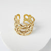 Wholesale Jewelry Casual Simple Style Geometric 304 Stainless Steel 18K Gold Plated Hollow Out Open Rings