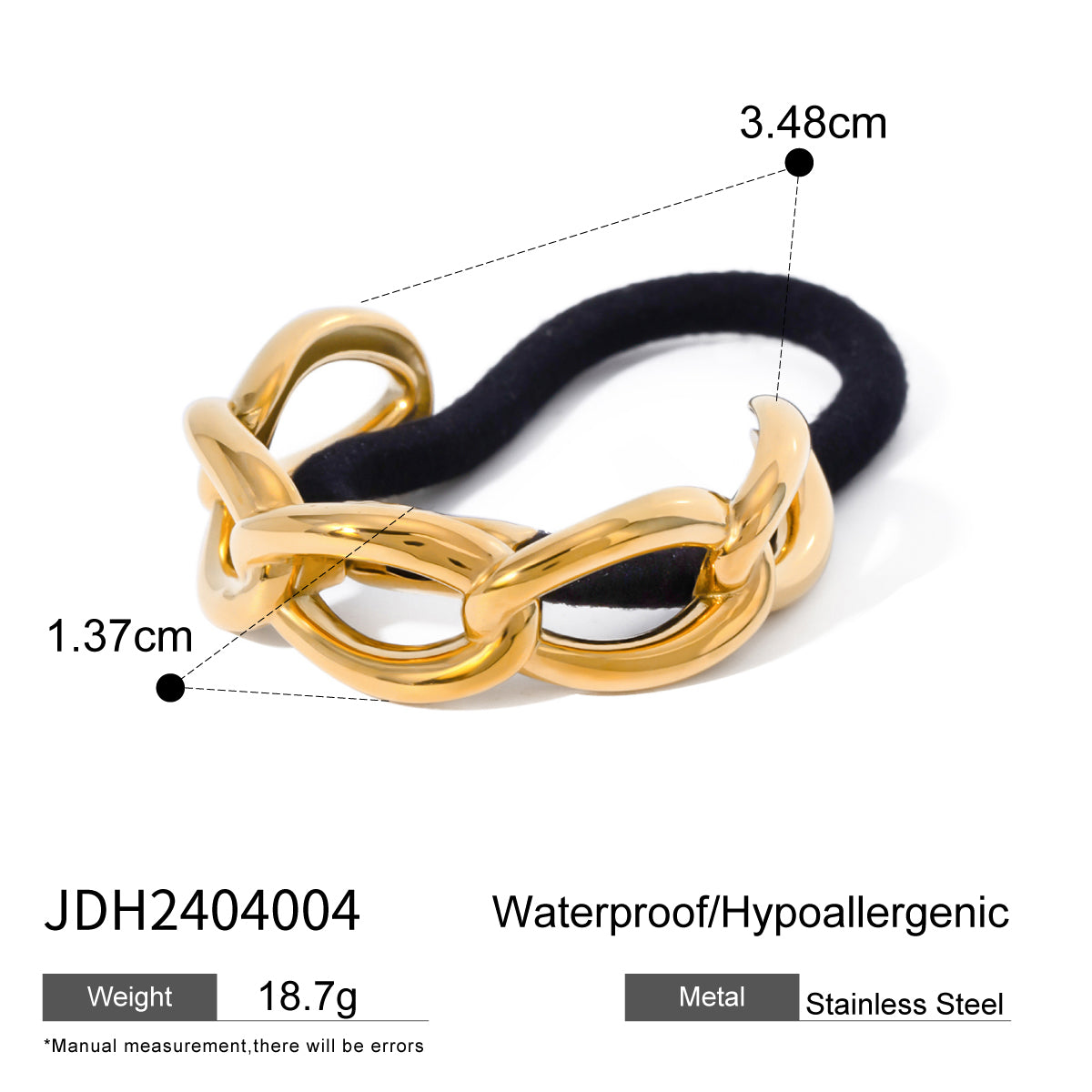 Women'S Simple Style Classic Style 8-Shaped 304 Stainless Steel Plating Titanium Steel Hair Tie