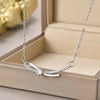 Wholesale Jewelry Simple Style Heart Shape Flower Bow Knot Titanium Steel Irregular Plating Pendant Necklace