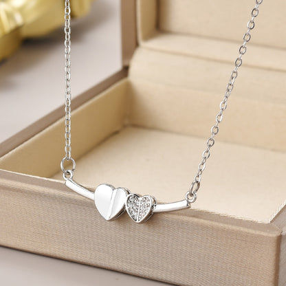 Wholesale Jewelry Simple Style Heart Shape Flower Bow Knot Titanium Steel Irregular Plating Pendant Necklace