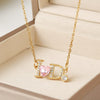 Wholesale Jewelry Simple Style Heart Shape Flower Bow Knot Titanium Steel Irregular Plating Pendant Necklace