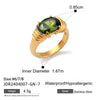 Wholesale Jewelry IG Style Geometric 316 Stainless Steel  Rhinestones 18K Gold Plated Inlay Rings