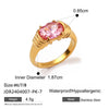 Wholesale Jewelry IG Style Geometric 316 Stainless Steel  Rhinestones 18K Gold Plated Inlay Rings