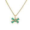 Copper 18K Gold Plated IG Style Elegant Sweet Enamel Plating Bow Knot Earrings Necklace