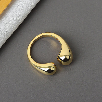 Simple Style Solid Color Alloy Plating 18K Gold Plated Women's Open Rings