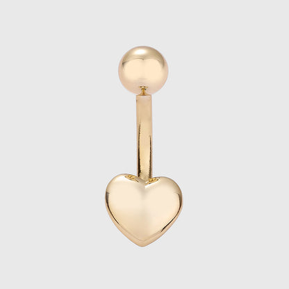 1 Piece Belly Rings Simple Style Classic Style Heart Shape Cat 316L Stainless Steel  Plating Inlay Zircon 14K Gold Plated Belly Rings