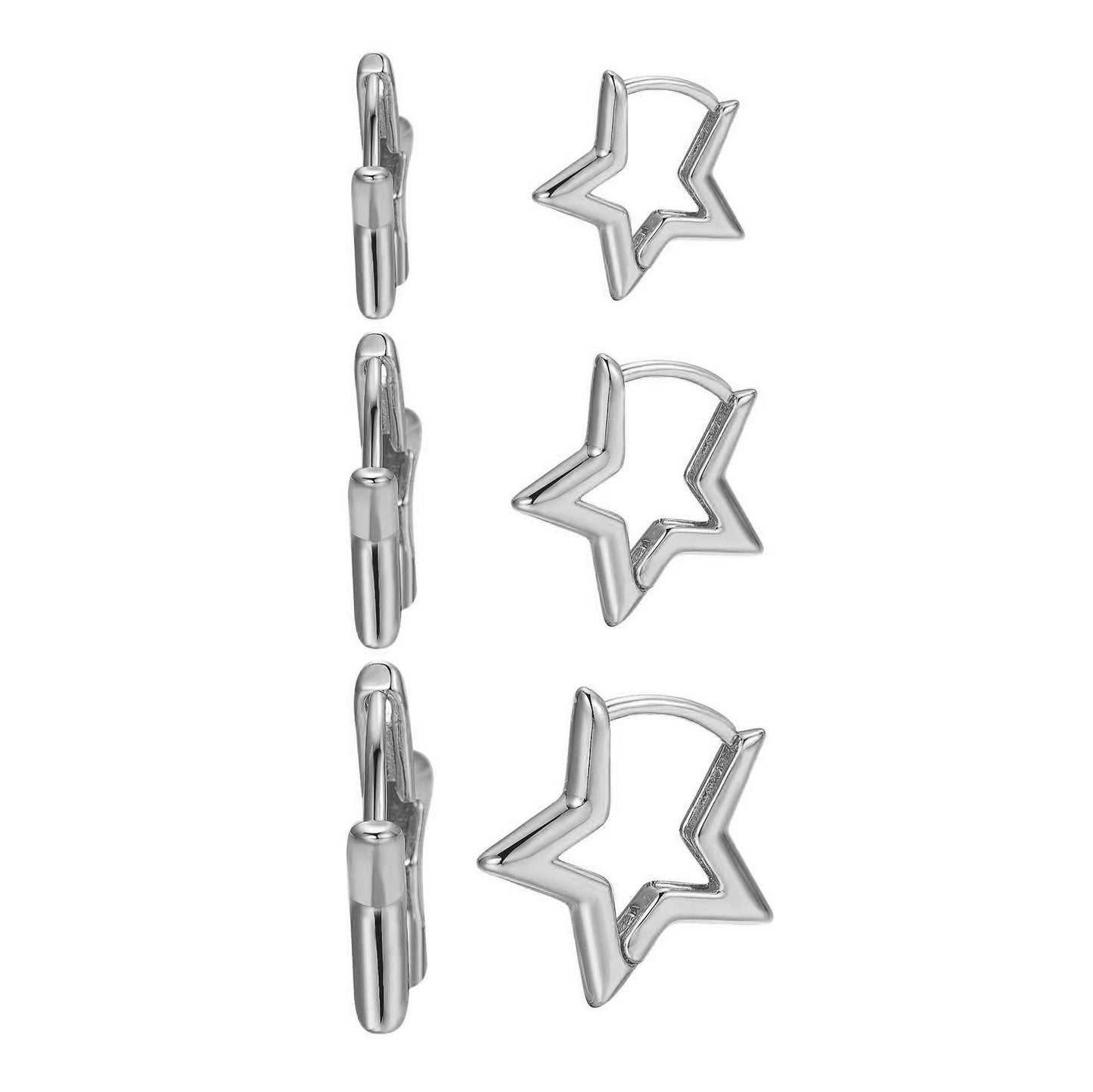 3 Pieces Set IG Style Cute Simple Style Star Alloy Earrings