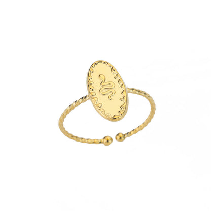 Wholesale Jewelry Simple Style Geometric Round Heart Shape 304 Stainless Steel 18K Gold Plated Plating Open Rings