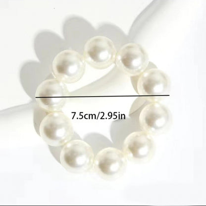 Women'S Simple Style Classic Style Round Artificial Pearl Beaded Hair Tie