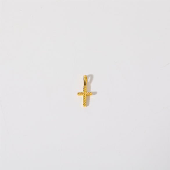 1 Piece Copper Zircon Gold Plated Cross Heart Shape Polished Pendant Chain