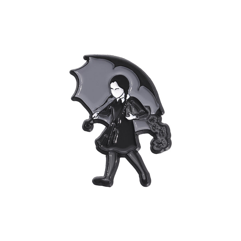 Cartoon Style Cute Cowboy Style Human Letter Umbrella Alloy Stamping Stoving Varnish Plating Women'S Brooches