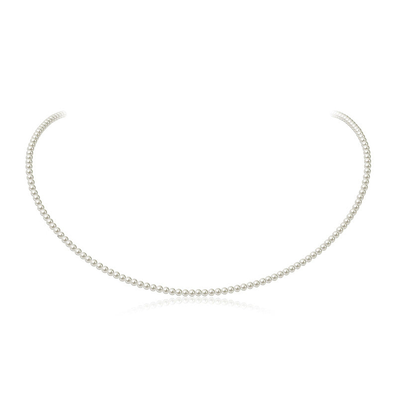 Casual Simple Style Round Imitation Pearl Titanium Steel Wholesale Necklace