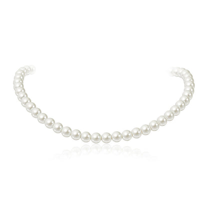 Casual Simple Style Round Imitation Pearl Titanium Steel Wholesale Necklace