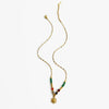 Wholesale Jewelry Elegant Retro French Style SUNFLOWER (Jz001) Pearl 316L Stainless Steel  Imitation Pearl Natural Stone 18K Gold Plated Beaded Inlay Pendant Necklace