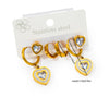 1 Pair Simple Style Heart Shape Plating Titanium Steel Zircon Earrings