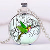 Pastoral Simple Style Hummingbird Glass Alloy Wholesale Pendant Necklace