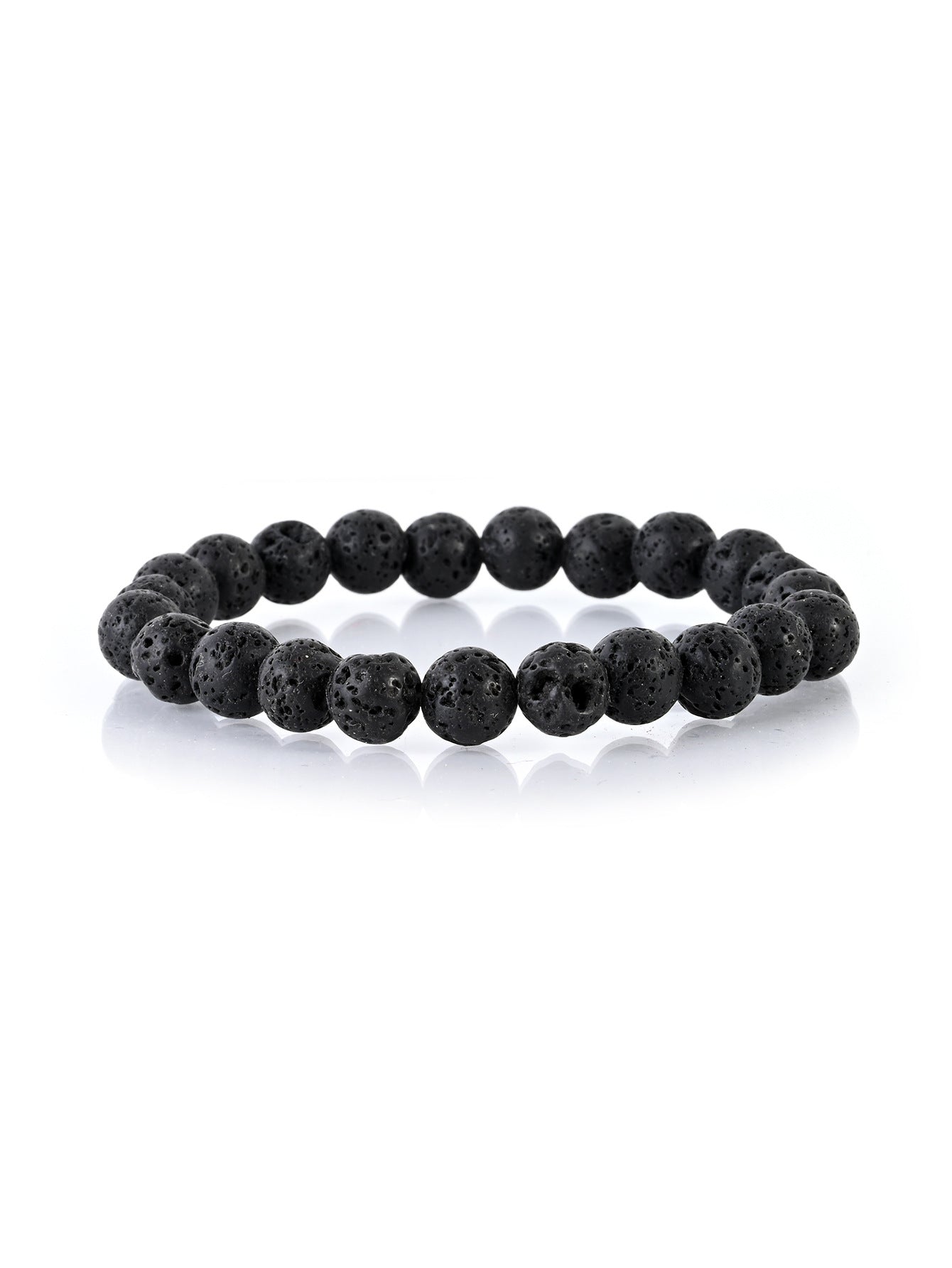 Casual Simple Style Round Natural Stone Lava Rock Bracelets In Bulk